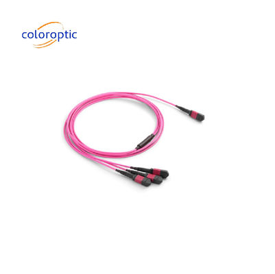 MTP / MPO Multimode-Einzelmodus-Faser-Patch-Kabel 40G / 100G Kompatibel mit OM3 / OM4