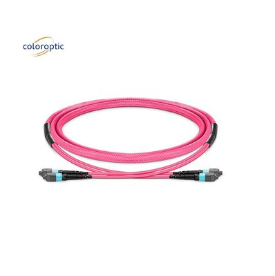 1m Multi-Fiber-Push On MPO-Patch-Schnur mit PVC-Jacke in Aquakleur