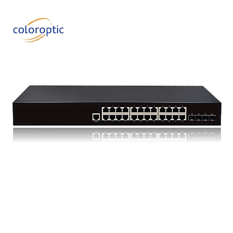 24 Ports Fast Ethernet Poe Switches Plug and Play 10/100/1000M(POE) 4*10GE SFP-Ports