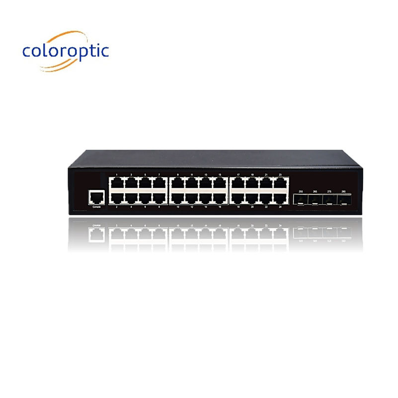 3 Schicht 24 Ports Kernnetzwerkschalter 10/100/1000M 4*GE SFP Ethernet Uplink