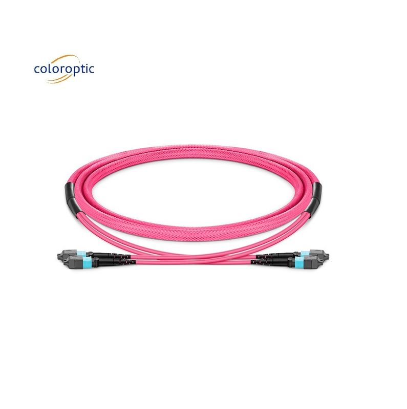 1m Multi-Fiber-Push On MPO-Patch-Schnur mit PVC-Jacke in Aquakleur