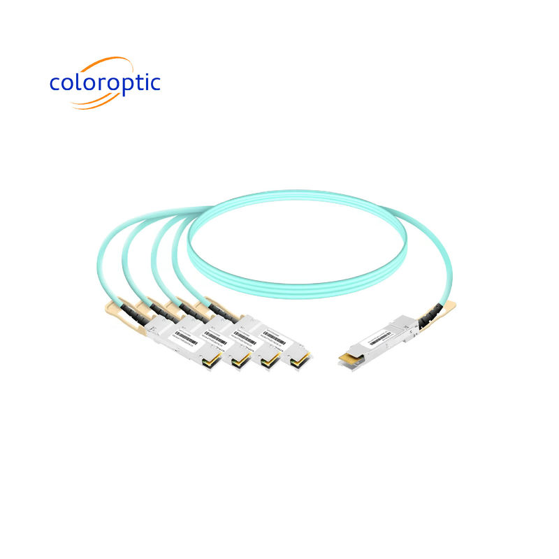 Aluminiumlegierung AOC DAC-Kabel 40G QSFP+ bis 4 x10G SFP+ für Ethernet-Verbindungen